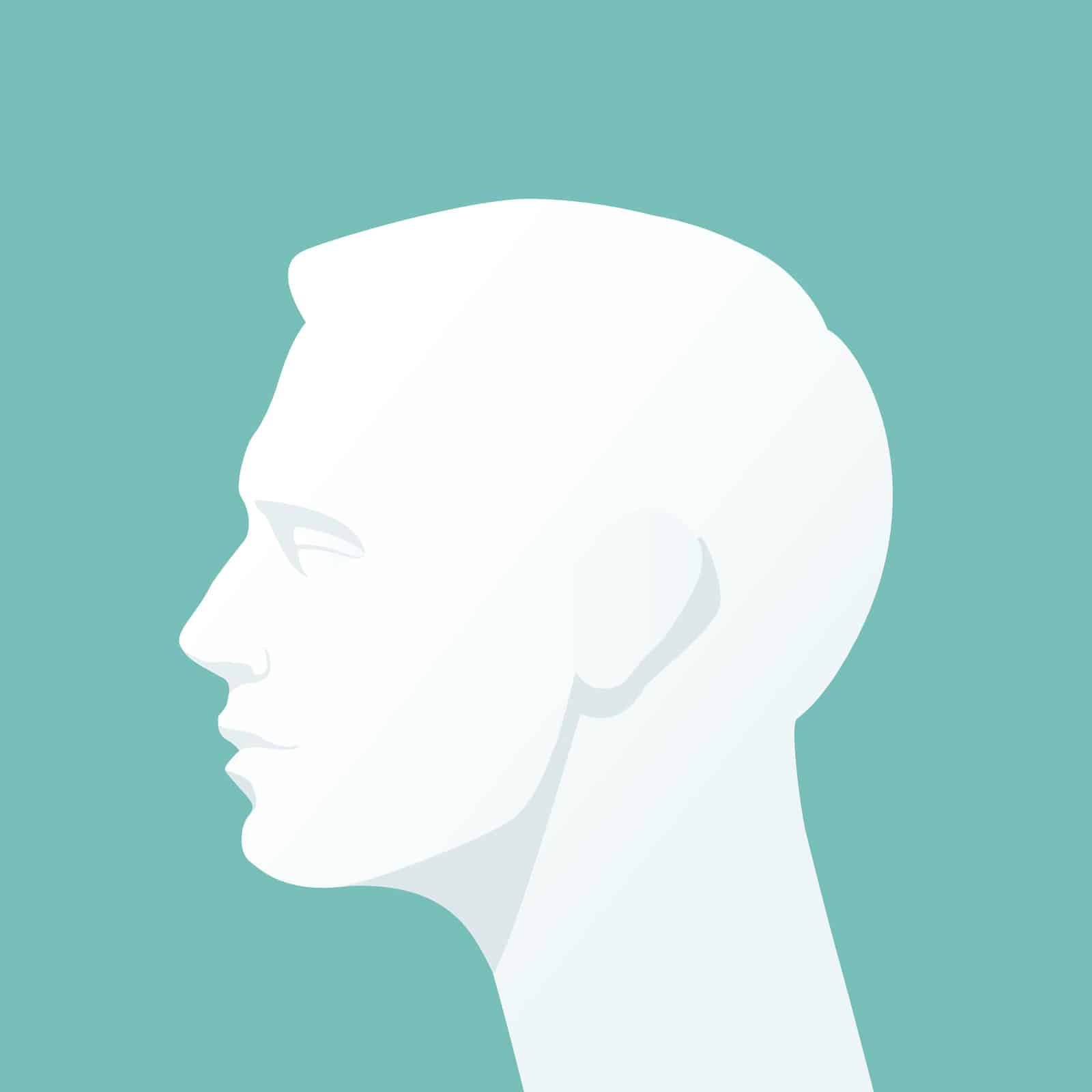 silhouette-of-a-mans-head-on-a-homogeneous-background-vector-flat-illustration